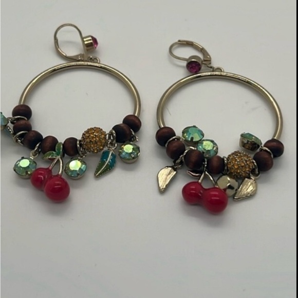 Betsy Johnson fruity petals cherry earrings - Picture 1 of 1